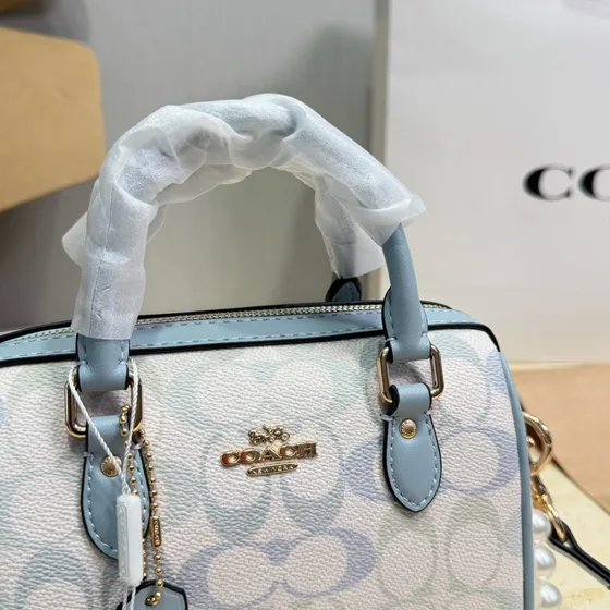 Coach Rowan Mini Satchel Powder Rose Multi Anse supérieure