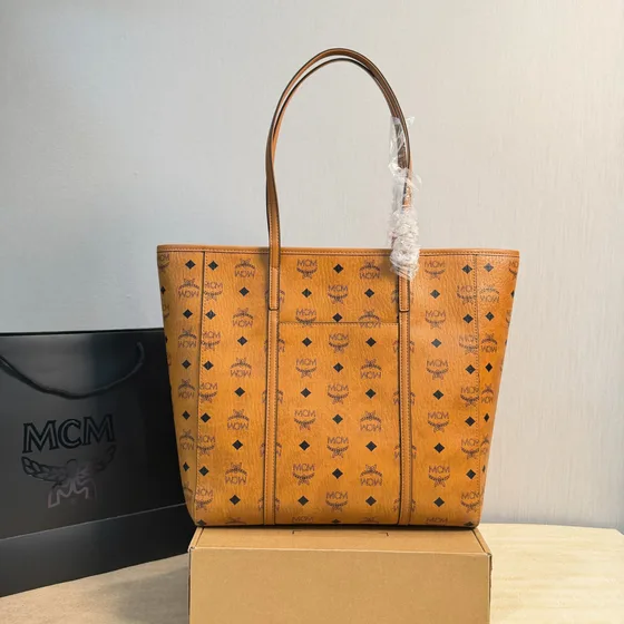 MCM Toni Tote Cognac Sac cabas