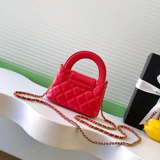 Chanel Mini Shopping Bag Vermelho Alça superior