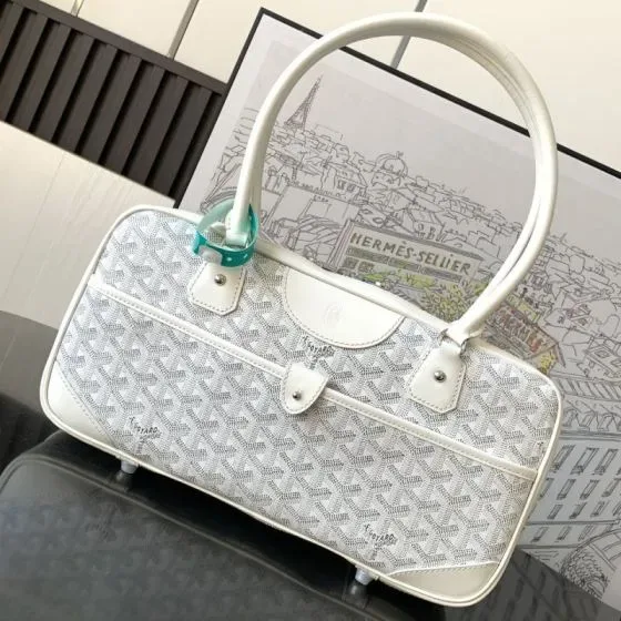 Goyard Saint Martin Bag White Top Handle
