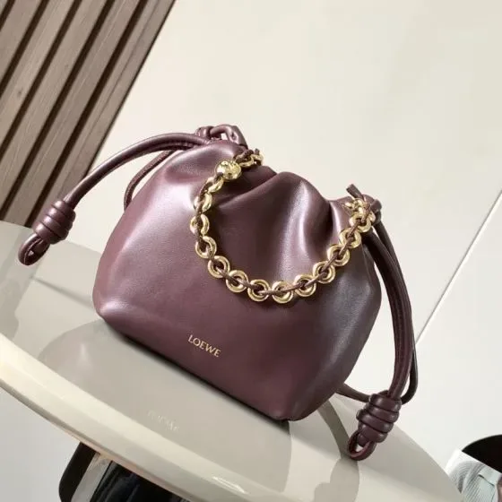 Loewe Flamenco Purse Burgundy Shoulder Bag