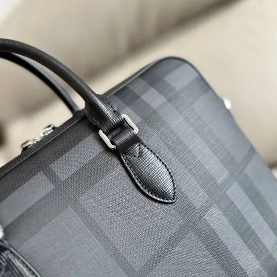 Burberry Briefcase Smoked check grey black 37 x 5 x 27cm business