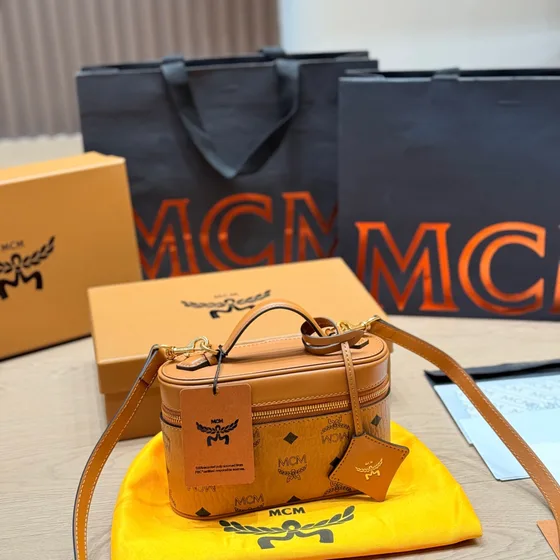 MCM Aren Visetos Crossbody Cognac Crossbody