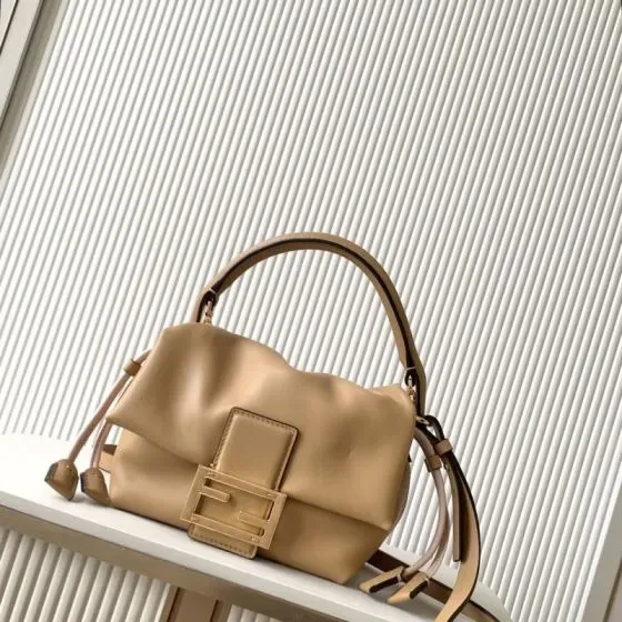 Fendi Mamma Baguette Beige Shoulder Bag