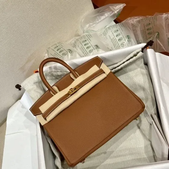Hermes Birkin 25 Gold Brown Top Handle
