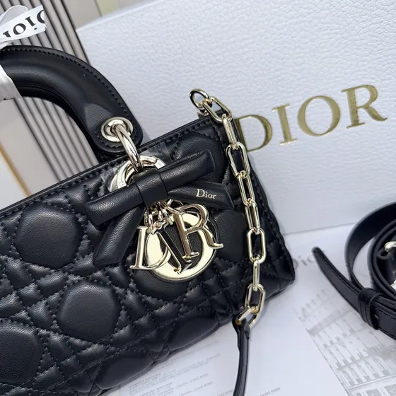Dior Lady D-Joy Đen 22cm Crossbody