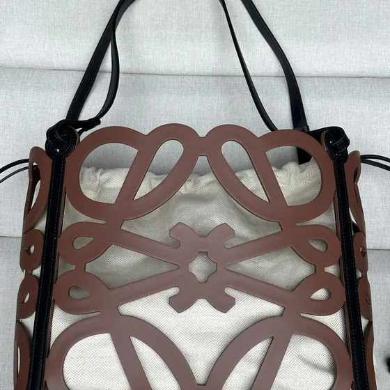 Loewe Anagram Cut Out Tote Bag Pecan Black Tote Bag