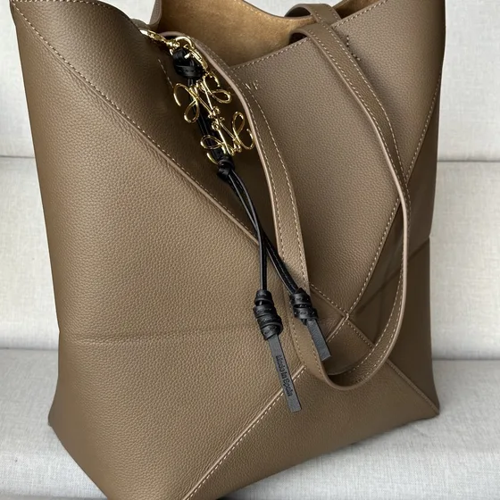 Loewe Puzzle Fold Tote Taupe Tote Bag
