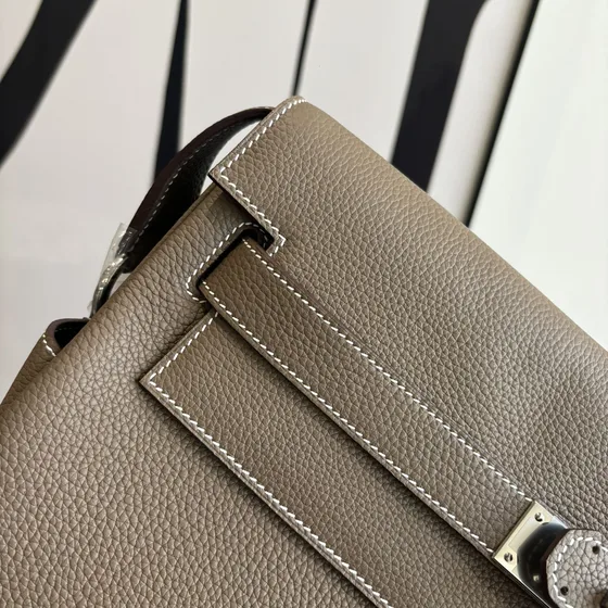 Hermes Kelly Messenger Gris Asphalte Crossbody