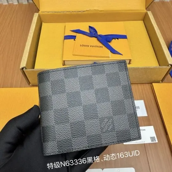Louis Vuitton N63336 Black Damier Graphite Wallet