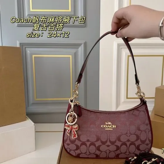 Coach Mahjong Shoulder Bag Burgundy 24 12cm Shoulder Bag