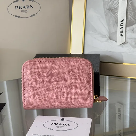 Prada Saffiano Coin Purse Розовый Coin Purse