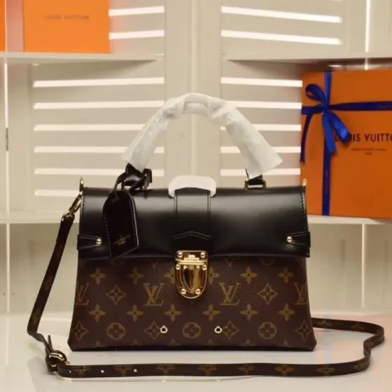 Louis Vuitton One Handle Brown Black Top Handle