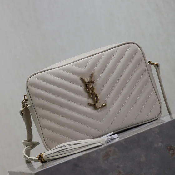 YSL Lou Camera Bag White Crossbody