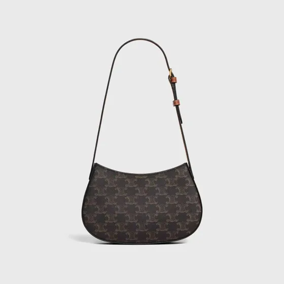 Celine Tilly Bag Tan Triomphe Lærred Brun Skuldertaske