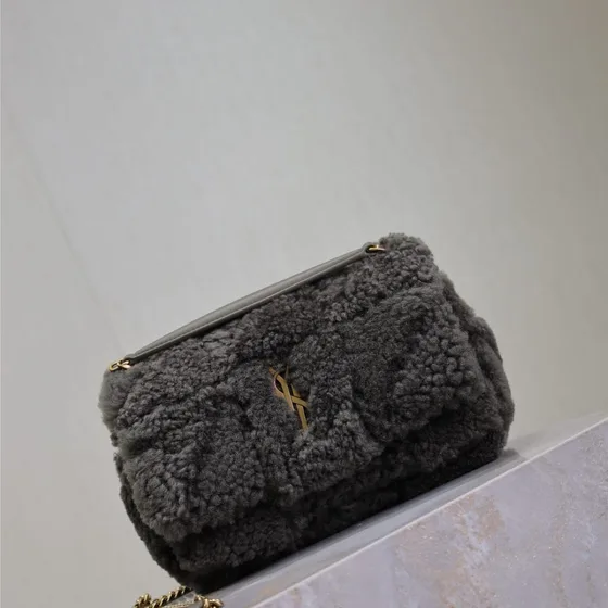 YSL Jamie 4.3 Shearling Shoulder Bag Gray Shoulder Bag