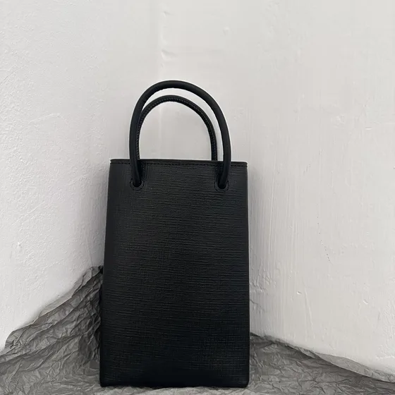 Balenciaga Shopping Phone Bag Black Crossbody
