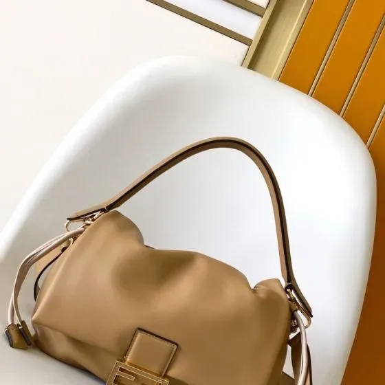 Fendi Mamma Baguette Beige Shoulder Bag