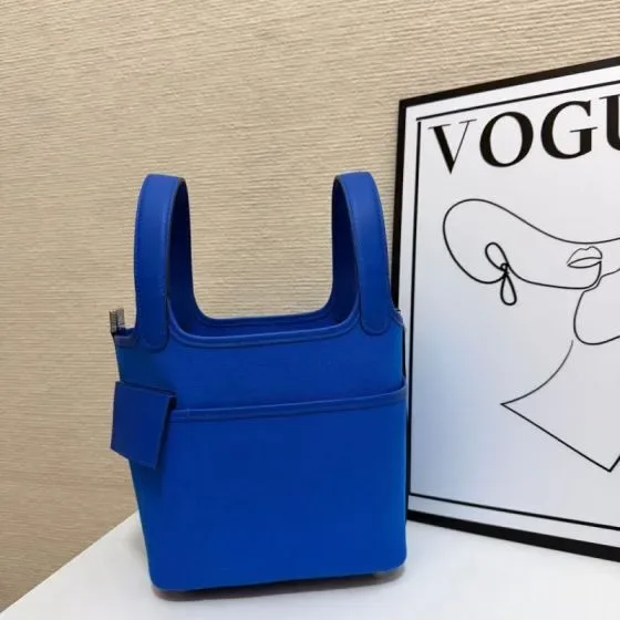 Hermes Cargo Picotin Lock 18 Klein Blue 18cm Top Handle
