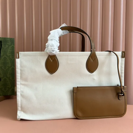 Gucci Gucci Print Medium Tote Bag White Brown Tote Bag