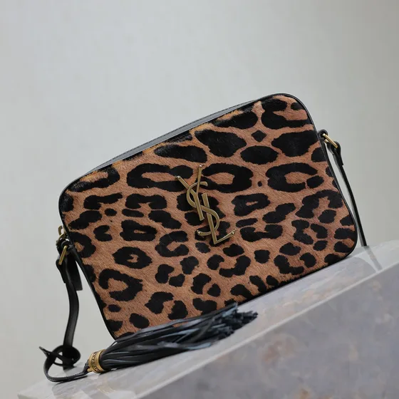 YSL Lou Camera Bag Leopard Print Crossbody
