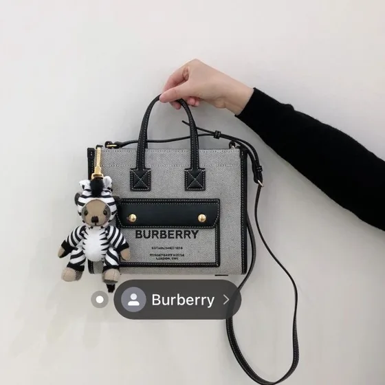 Burberry Mini Horseferry Lona Tote Natural/Tan Bolso tote