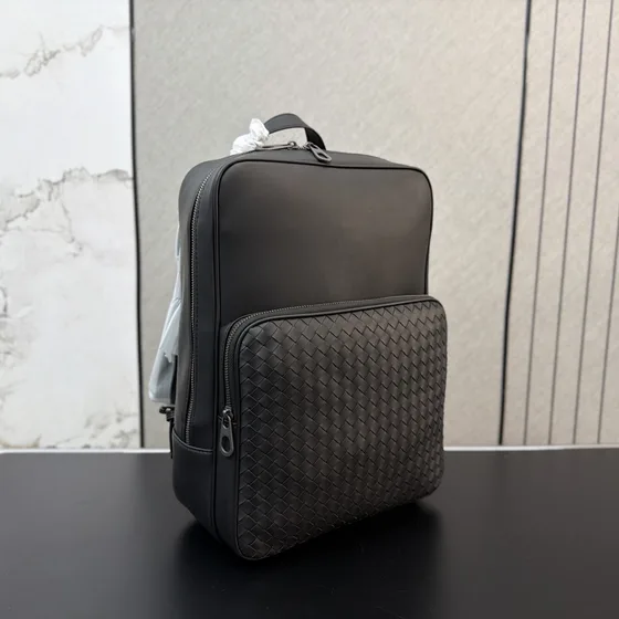 Bottega Veneta Intrecciato Leather Backpack Black Backpack