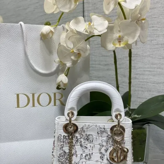 Dior Lady Dior Putih Top Handle