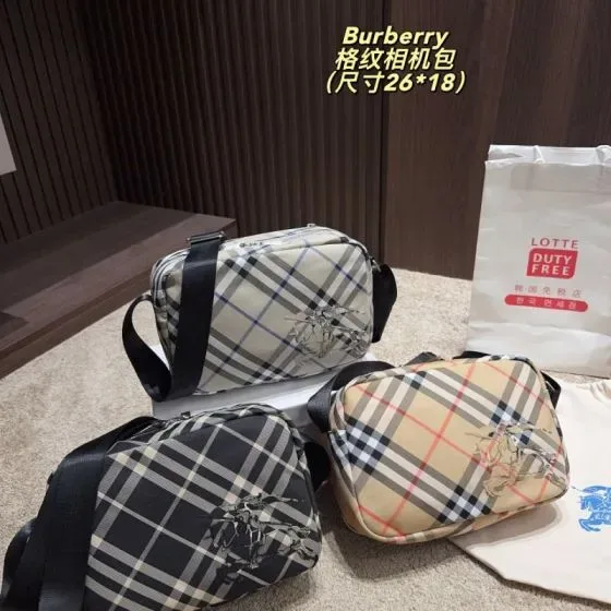 Burberry Check Camera Bag Beige Black Grey Check 26 18 Crossbody