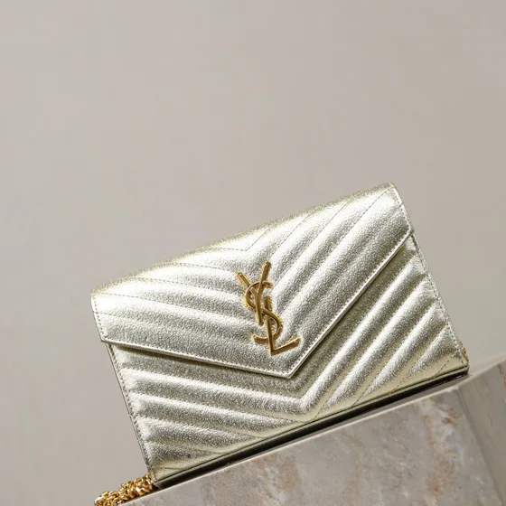 YSL Cassandre Envelope Chain Wallet Emas Woc