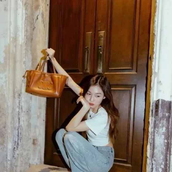 Celine Cabas Drawstring Cuir Triomphe Brown Tote Bag