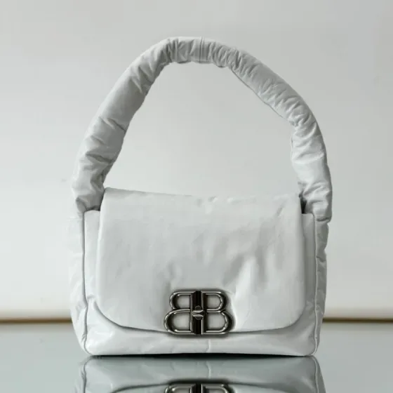 Balenciaga Monaco Small Flap Bag White Shoulder Bag