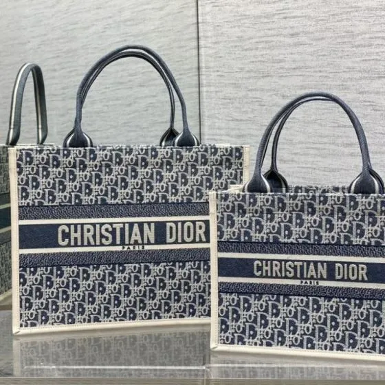 Dior Book Tote Blue Tote Bag