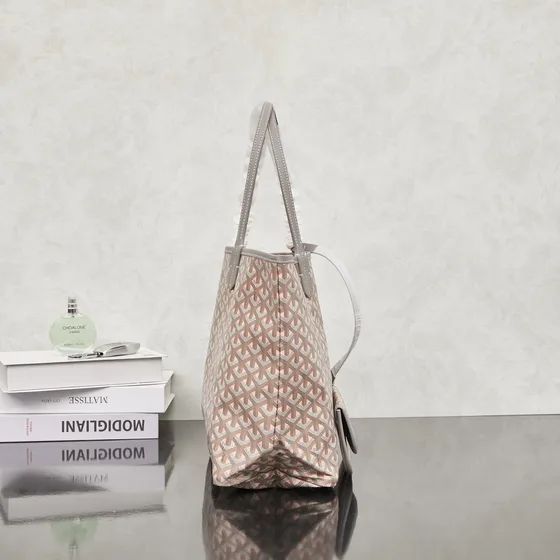 Goyard Saint Louis Light Grey Pink Tote Bag