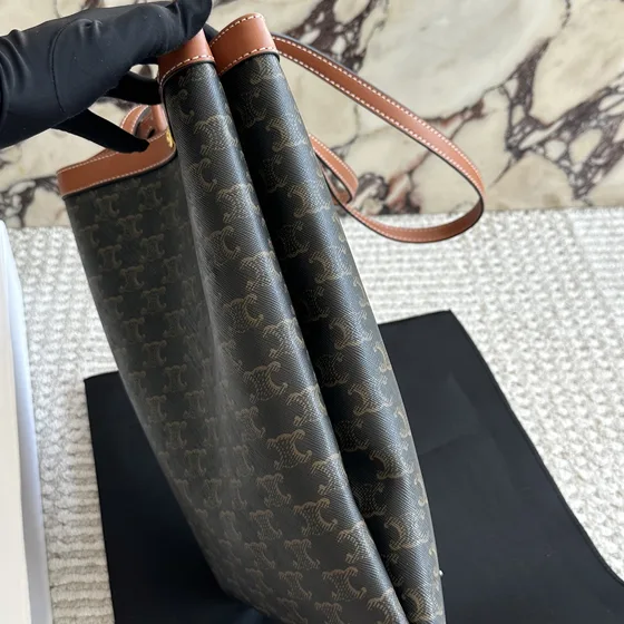Celine Triomphe Cabas Brun/Tan Shoppertasketur