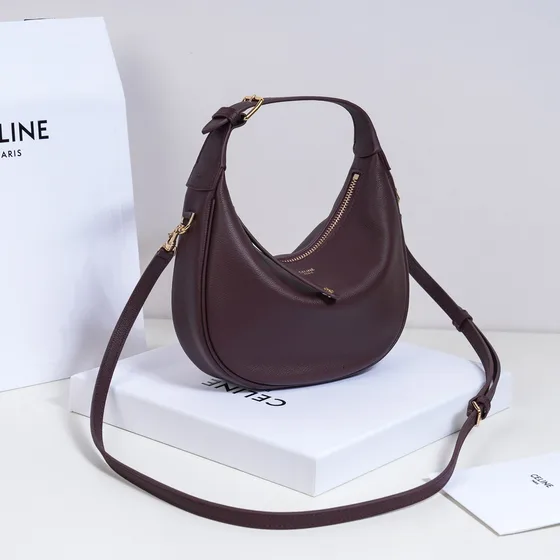 Celine Lulu Dark Burgundy Hobo