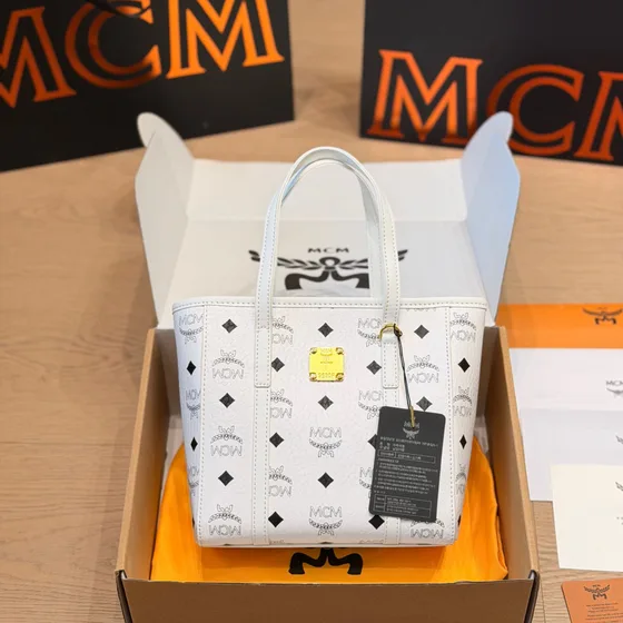 MCM Mini Toni Visetos Shopper Tote Negro Bolso tote
