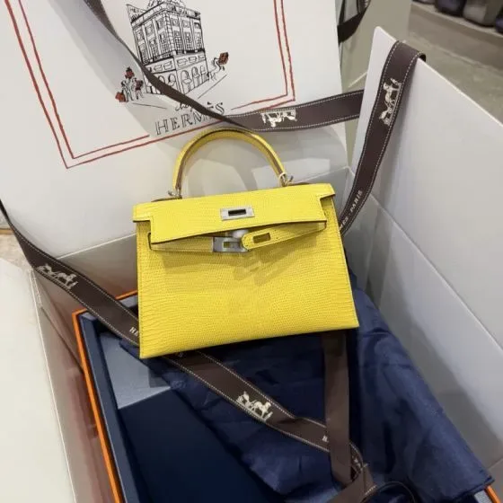 Hermes Kelly Yellow Top Handle