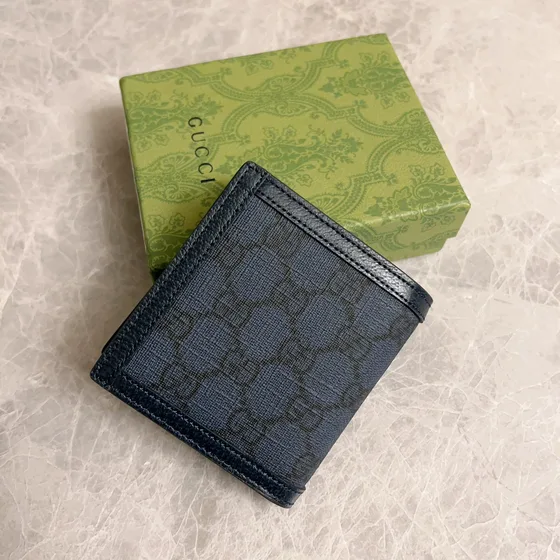 Gucci Gg Lona Bi-Fold Carteira Preto Carteira