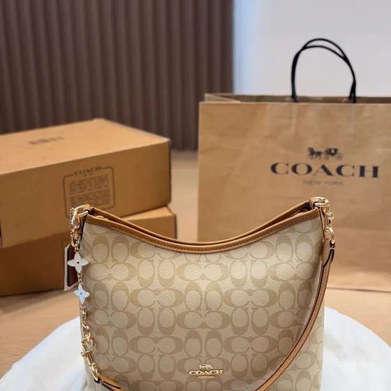 Coach Zara Crossbody In Signature Canvas Light Khaki Brown Crossbody