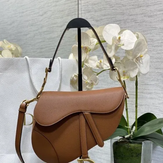 Dior Saddle Bag With Strap Brown Shoulder Bag