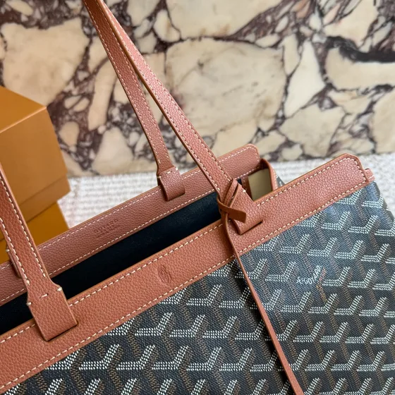 Goyard Sac Rouette Black And Brown Tote Bag