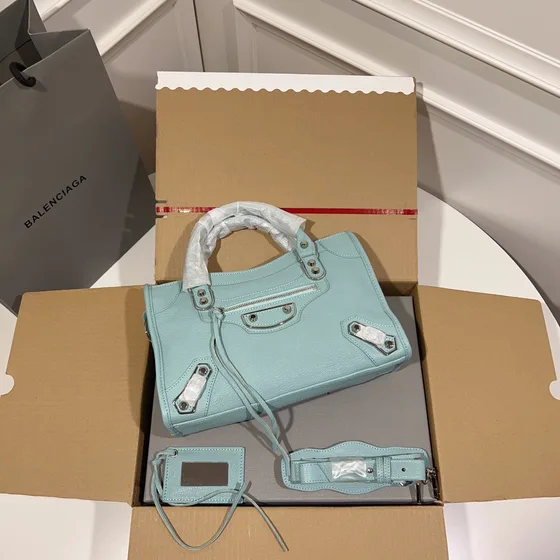 Balenciaga City Light Blauw Bovenhandgreep
