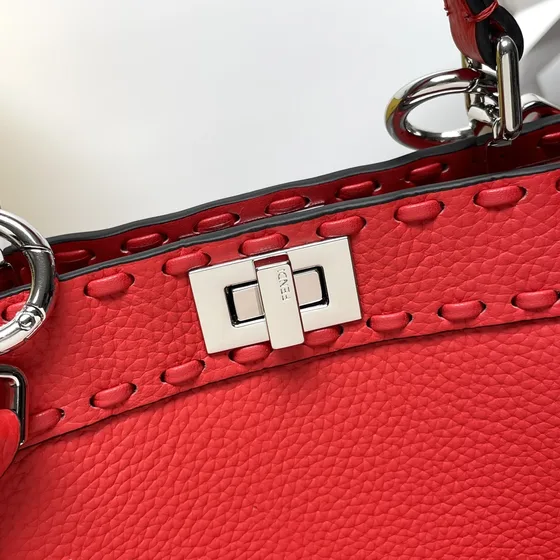 Fendi Peekaboo Iseeu Small Red Top Handle