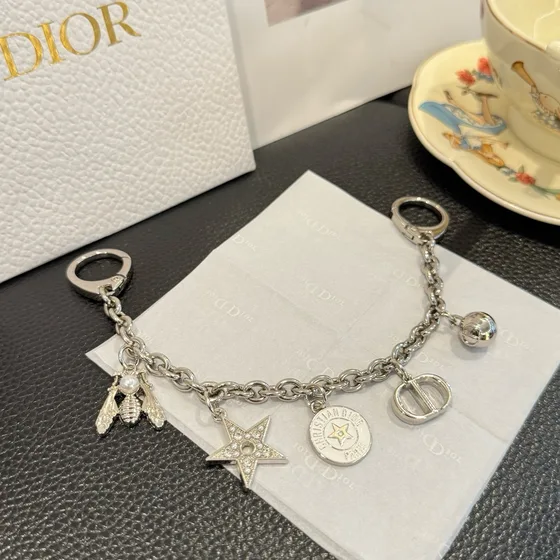Dior Lucky Charms Bag Charm Chain Gold Silver Pouch
