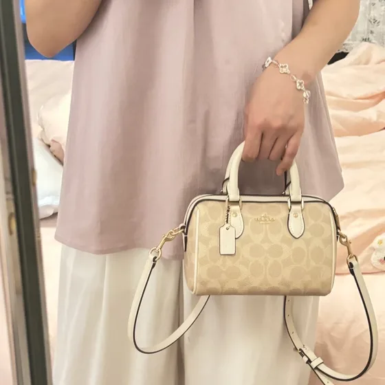 Coach Mini Rowan Crossbody Bag Light Beige Crossbody