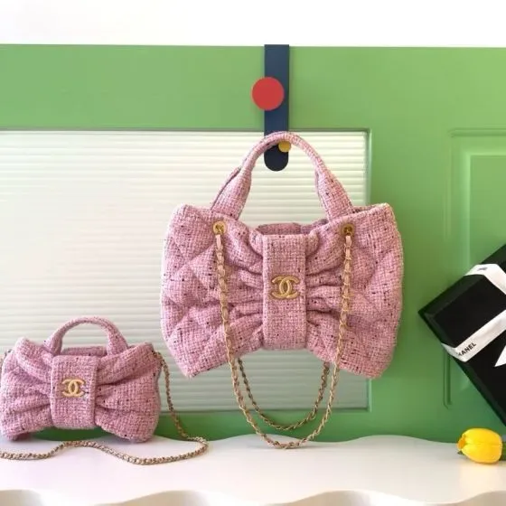 Chanel Bow Bag Pink Top Handle