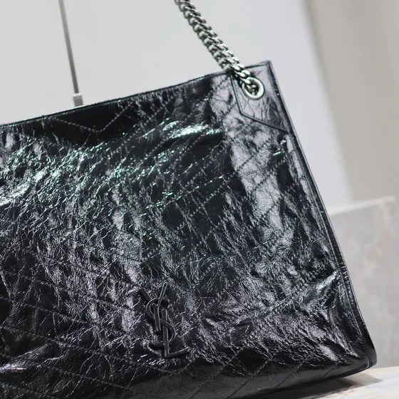 YSL Niki Shopping Tote สีดำ Tote Bag