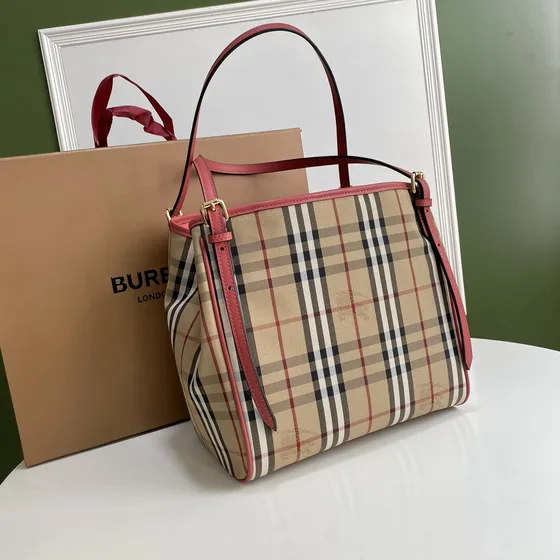 Burberry Horseferry Check Tote Bege/Rosa Bolsa tote