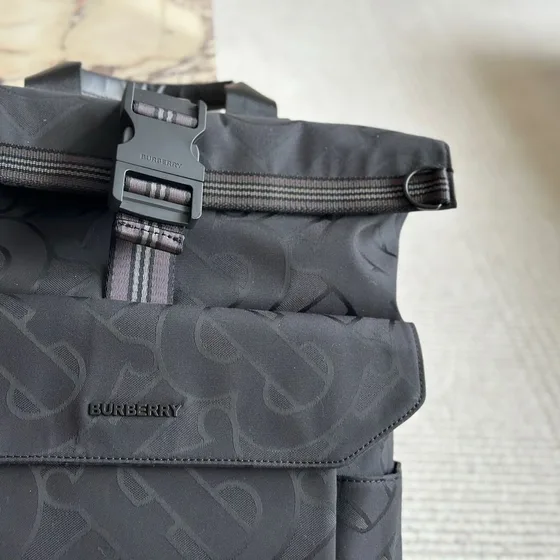 Burberry Monogram Econyl Rolltop Backpack Black Backpack